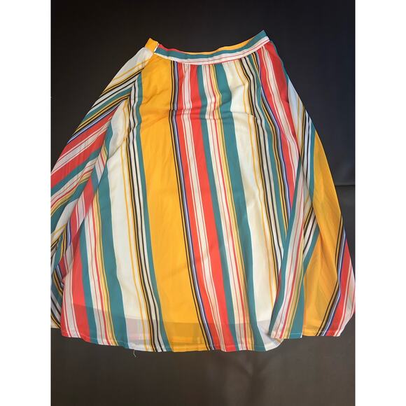 A. Calin by Flying Tomato Vertical Striped Size Small A Line Skirt Retro Vintage - Picture 6 of 6